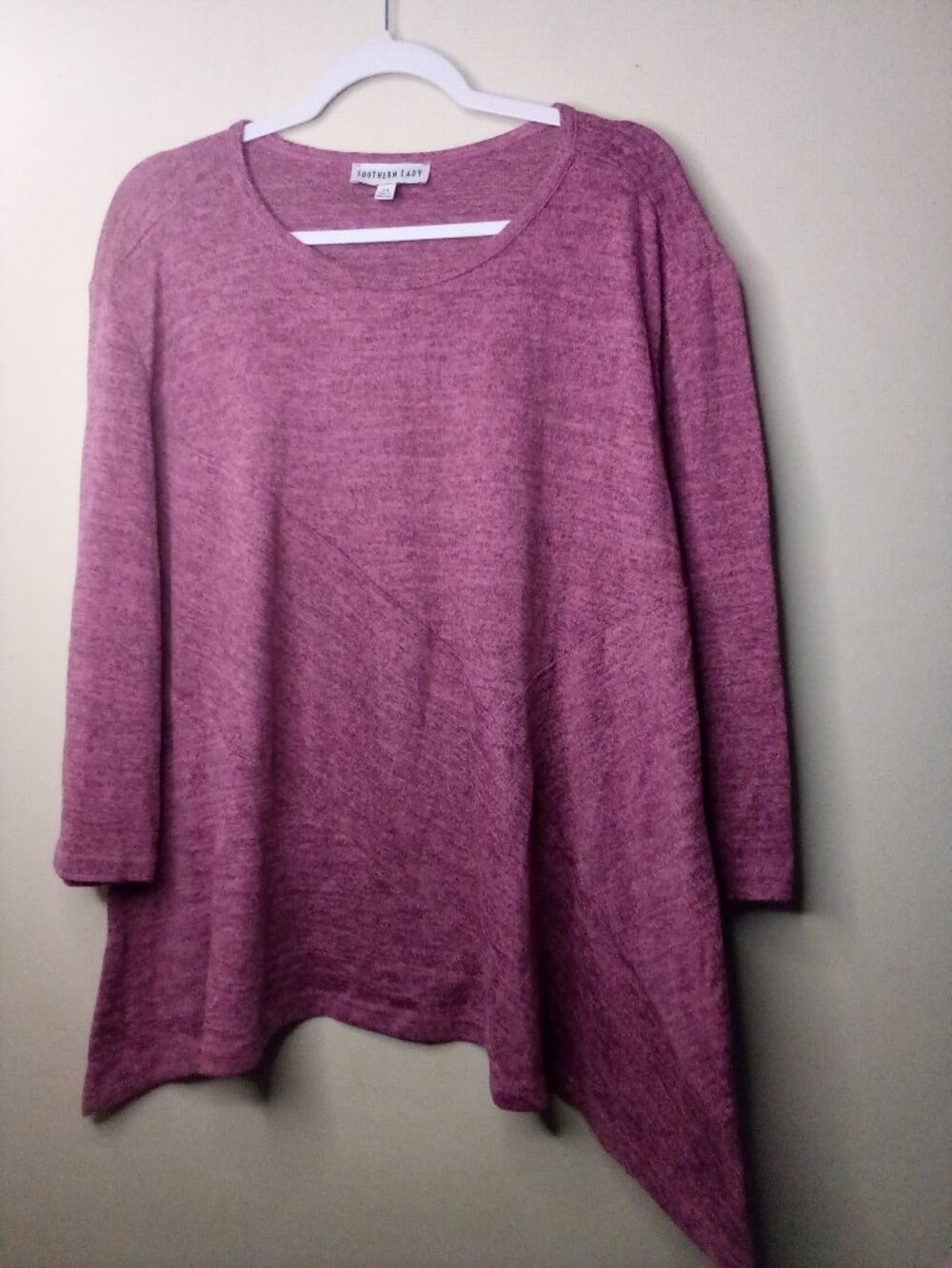 Southern Lady Shirt Women 2X 3/4 Sleeve Soft Pink